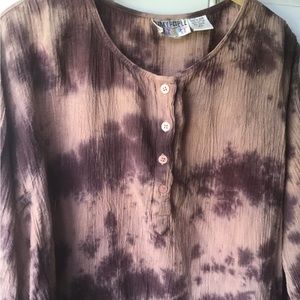 Funky People tie dye look boho hippie top.